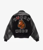 Human Made 2025 Black Stadium Wool & Leather Varsity Jacket