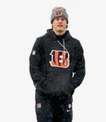 Unisex Joe Burrow Cincinnati Bengals 2025 Black Fleece Nike Sideline Pullover Hoodie
