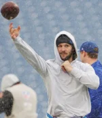 Josh Allen Buffalo Bills Pre-Game Warmup Grey Fleece Pullover Hoodie