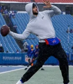Josh Allen Buffalo Bills Pre-Game Warmup Grey Fleece Hoodie