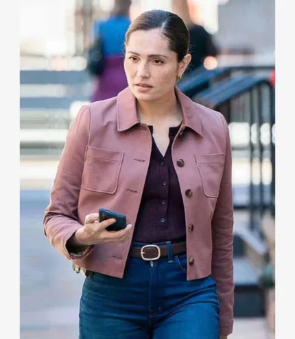 Unisex Juliana Aidén Martinez Tv Series FBI S08 Eva Ramos Pink Cotton Jacket