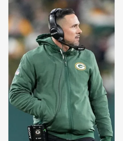 Unisex Matt LaFleur Green Bay Packers 2025 Nike Green Sideline Bomber Jacket