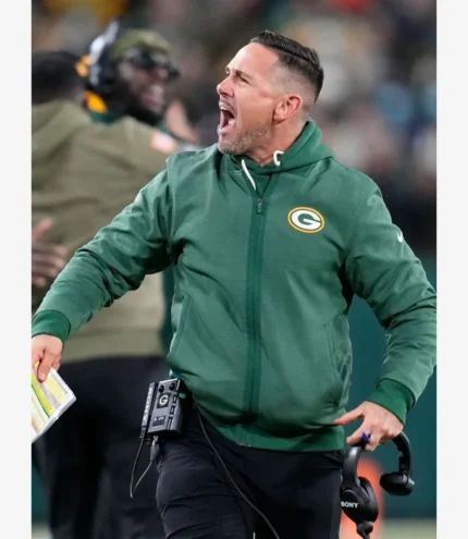 Matt LaFleur Green Bay Packers 2025 Nike Green Sideline Bomber Jacket
