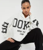 Max Women New York 1986 Hooded Printed Sweatshirt White