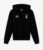 Unisex Milano Cortina 2026 Winter Olympics Team Italy EA7 Emporio Armani Fleece Pullover Black Hoodie