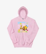 Unisex Minecraft Bee Adult Pink Pullover Hoodie