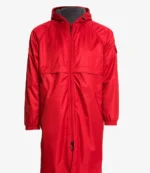 NYC 2025 Milly Alcock Red Hooded Coat