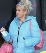 New York City 2025 Caroline Rhea Blue Puffer Hooded Jacket For Unisex