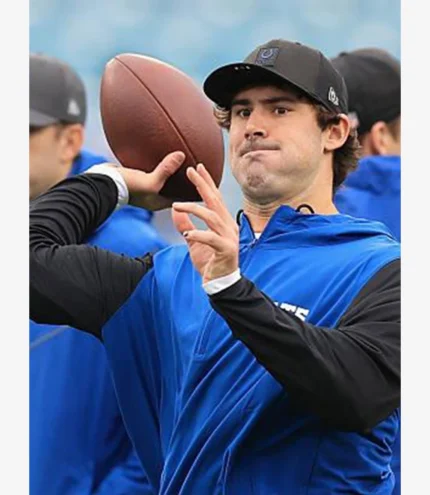 Unisex Nike Blue-Black Daniel Jones Indianapolis Colts Sideline Half-Zip Hoodie Jacket