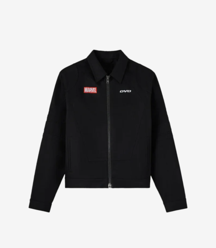 Unisex OVO Marvel Ghost Rider Black Denim Moto Jacket