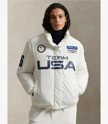 Unisex Olympic Winter Games Milano Cortina 2026 Team USA White Puffer Jacket