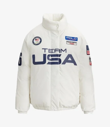 Olympic Winter Games Milano Cortina 2026 Team USA White Puffer Jacket
