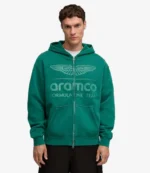 Unisex PUMA x Aston Martin Aramco F1 Team Green Zip-Up Hoodie in Fleece
