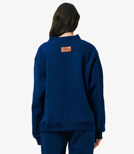 Parke Holiday Navy Blue Classic Fleece Mockneck Sweatshirt