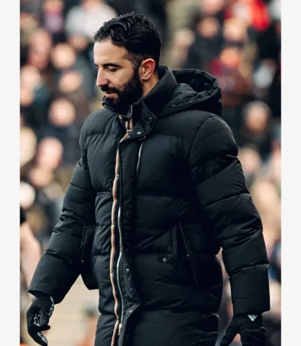 Premier League 2025 Ruben Amorim Black Parka Jacket