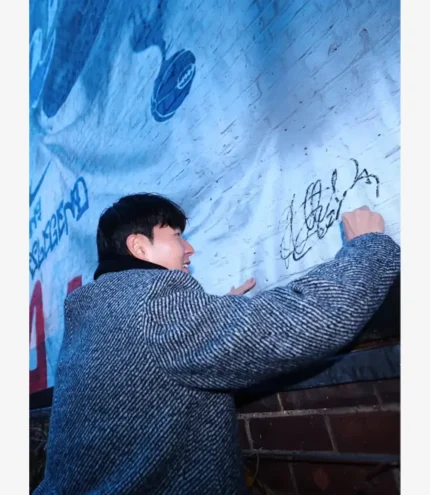 Premier League Los Angeles FC 2025 Champions League Son HeungMin Grey Tweed Coat For Unisex