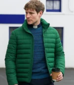 Unisex Reverend Alan Calder Shetland S10 Steven Miller Green Puffer Jacket