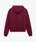 Trendy Pearl Red Zip-Up Hoodie