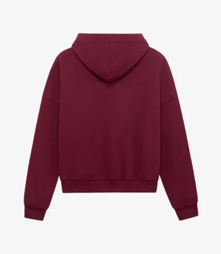 Trendy Pearl Red Zip-Up Hoodie