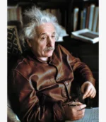 Albert Einstein Levi’s Menlo Cossack Leather Jacket Brown & Black For Unisex