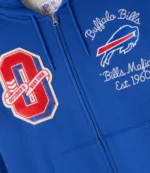 Buffalo Bills Waffle Lined Blue Zip-Up Hoodie For Unisex