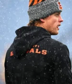 Men & Women Joe Burrow Cincinnati Bengals 2025 Black Fleece Nike Sideline Pullover Hoodie