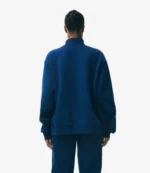 Parke Holiday Varsity Blue Turtleneck Fleece Sweatshirt For Unisex