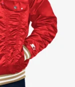 San Francisco 49ers Levi’s x Starter Satin Full-Snap Trucker Red Jacket For Unisex