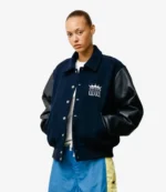 Stussy King Navy Blue & Black Varsity Jacket Unisex