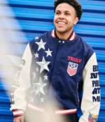 Truly x Jeff Hamilton 2025 US Soccer Wool With Leather Sleeves Varsity Jacket For Unisex