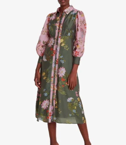 Valerie O’Connor Sanctuary A Witches Tale S02 Bridget Paterson Button Down Printed Dress