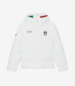 Unisex Winter Olympics 2026 Team Italy EA7 Emporio Armani Ski White Puffer Jacket