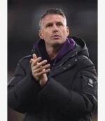 Unisex Wolverhampton Wanderers FC Coach Rob Edwards 2025 Black Hooded Parachute Puffer Jacket