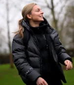 Chelsea FC UEFA Champions League Black Puffer Jacket For Women