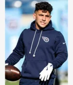 Unisex Xavier Restrepo Tennessee Titans 2025 Nike Sideline Navy Blue Hoodie