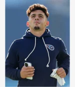 Xavier Restrepo Tennessee Titans 2025 Nike Sideline Navy Blue Hoodie