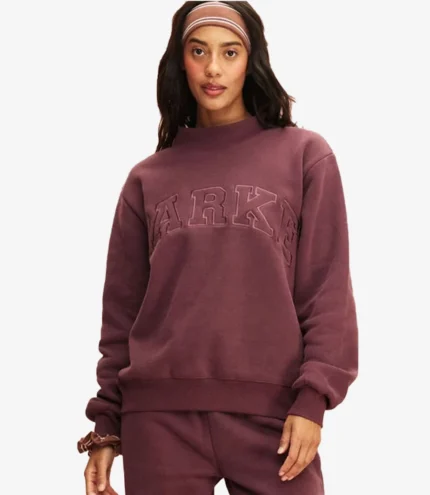 2026 Parke Monochrome Varsity Mockneck Fleece Sweatshirt