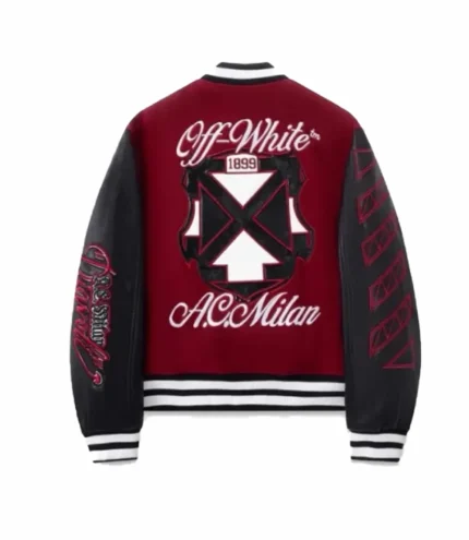 AC Milan x Off-White Ruben Loftus-Cheek Maroon Varsity Jacket