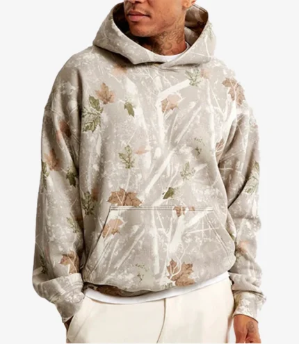 Abercrombie Essential Popover Hoodie White Camo