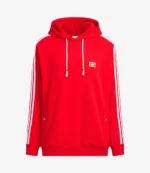 Unisex Adidas Black Fleece Unisex Pullover Hoodie in Red- LNY SS26