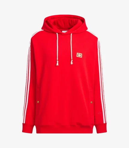 Unisex Adidas Black Fleece Unisex Pullover Hoodie in Red- LNY SS26