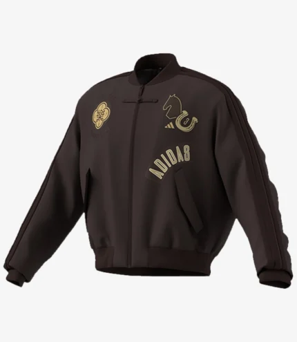 Adidas Chinese New Year 2026 3 Stripes Modern China Brown Padded Bomber Jacket