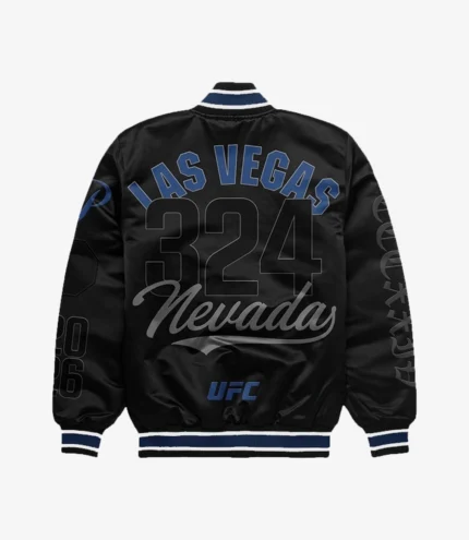 Black UFC 324 Las Vegas Full-Snap Bomber Jacket