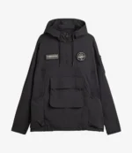 Unisex Casual Adidas 2025 SPZL FC Smock Black Hooded Jacket