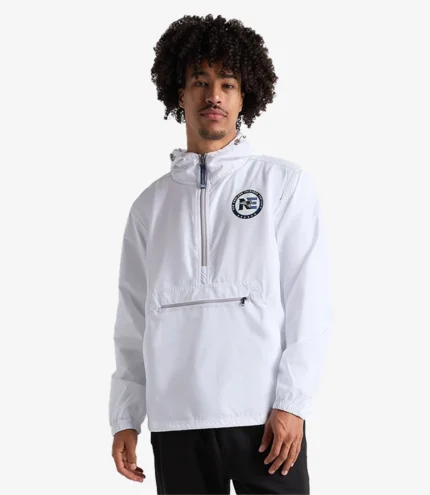 Charles River x New England Patriots 2026 Unisex Pack-N-Go Half-Zip Pullover White Jacket