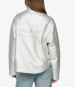 Chrome Hearts 2025 The Racer Front Zip 115 Embossed Silver Metallic Leather Jacket