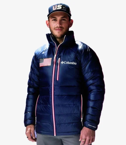 Unisex Columbia Milano Cortina 2026 Winter Olympics Team USA Down Navy Blue Puffer Jacket