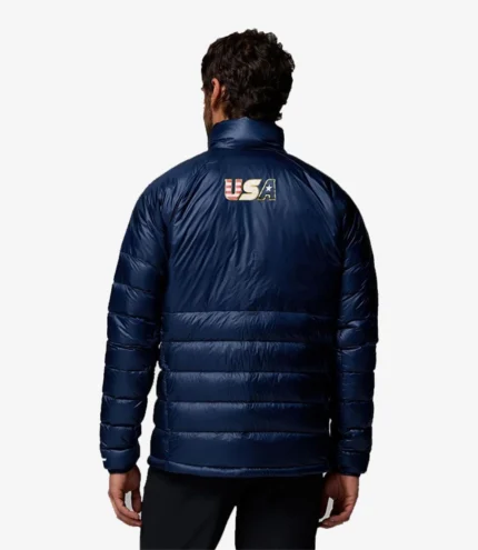 Columbia Milano Cortina 2026 Winter Olympics Team USA Down Navy Blue Puffer Jacket