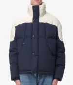Dallas Airport Stephen Curry Blue and White Puffer Jacket