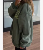 Dilly Dally Mock Neck Olive Sweatshirt